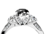 White gold Fancy Black Pear Cut Brilliant Three-Stone Diamond Ring with Pavé Band and Four-Prong Setting_37