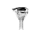 White gold Fancy Black Pear Cut Brilliant Three-Stone Diamond Ring with Pavé Band and Four-Prong Setting_38