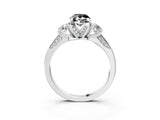 White gold Fancy Black Pear Cut Brilliant Three-Stone Diamond Ring with Pavé Band and Four-Prong Setting_39