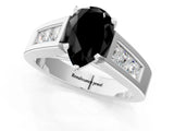 White gold Fancy Black Pear Cut Cut Channel Set Solitaire Ring with Four-Prong Setting_13