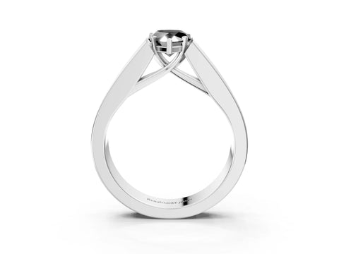 White gold Fancy Black Pear Cut Cut Channel Set Solitaire Ring with Four-Prong Setting_15