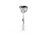 White gold Fancy Black Pear Cut Cut Diamond Cluster Ring with Solitaire Band and Four-Prong Setting_14
