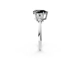 White gold Fancy Black Pear Cut Cut Diamond Cluster Ring with Solitaire Band and Four-Prong Setting_14