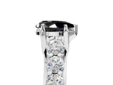 White gold Fancy Black Pear Cut Cut Diamond Engagement Ring with Pavé Band and Four-Prong Setting_5