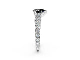 White gold Fancy Black Pear Cut Cut Diamond Pavé Band Solitaire with Four-Prong Setting_2