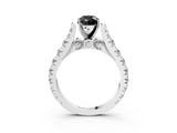 White gold Fancy Black Pear Cut Cut Diamond Pavé Band Solitaire with Four-Prong Setting_3