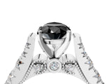 White gold Fancy Black Pear Cut Cut Diamond Pavé Band Solitaire with Four-Prong Setting_4