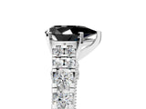 White gold Fancy Black Pear Cut Cut Diamond Pavé Band Solitaire with Four-Prong Setting_5