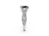 White gold Fancy Black Pear Cut Cut Diamond Twisted Band with Milgrain Pave Setting and Four-Prong Setting_14