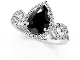 White gold Fancy Black Pear Cut Cut Halo Diamond Infinity Band with Four-Prong Setting_1