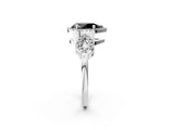White gold Fancy Black Pear Cut Cut Halo Diamond Infinity Band with Four-Prong Setting_2