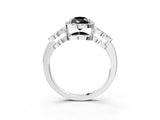 White gold Fancy Black Pear Cut Cut Halo Diamond Infinity Band with Four-Prong Setting_3