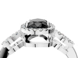 White gold Fancy Black Pear Cut Cut Halo Diamond Infinity Band with Four-Prong Setting_4