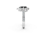White gold Fancy Black Pear Cut Cut Halo Diamond Pavé Engagement Ring with Milgrain Detailing_2