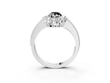 White gold Fancy Black Pear Cut Cut Halo Diamond Pavé Engagement Ring with Milgrain Detailing_33