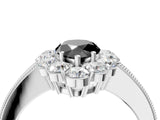 White gold Fancy Black Pear Cut Cut Halo Diamond Pavé Engagement Ring with Milgrain Detailing_34