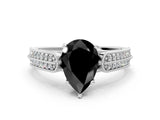 White gold Fancy Black Pear Cut Cut Pave Split Shank Engagement Ring with Four-Prong Setting_12