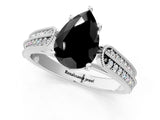 White gold Fancy Black Pear Cut Cut Pave Split Shank Engagement Ring with Four-Prong Setting_13