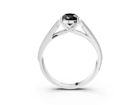 White gold Fancy Black Pear Cut Cut Pave Split Shank Engagement Ring with Four-Prong Setting_15