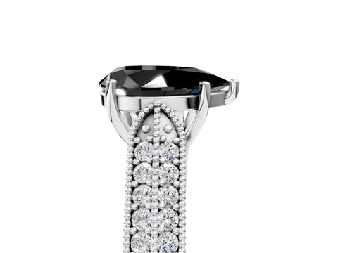 White gold Fancy Black Pear Cut Cut Pave Split Shank Engagement Ring with Four-Prong Setting_17