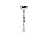 White gold Fancy Black Pear Cut Diamond Brilliant Solitaire Ring with Pavé Band and Four-Prong Setting_14