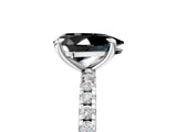 White gold Fancy Black Pear Cut Diamond Brilliant Solitaire Ring with Pavé Band and Four-Prong Setting_17