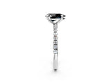 White gold Fancy Black Pear Cut Diamond Brilliant Solitaire Ring with Pavé Band and Four-Prong Setting_38