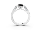 White gold Fancy Black Pear Cut Diamond Channel Set Solitaire Ring with Four-Prong Setting_5