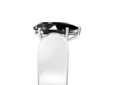 White gold Fancy Black Pear Cut Diamond Channel Set Solitaire Ring with Four-Prong Setting_5