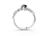 White gold Fancy Black Pear Cut Diamond Cluster Pavé Band with Four-Prong Setting_15