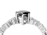 White gold Fancy Black Pear Cut Diamond Cluster Pavé Band with Four-Prong Setting_16