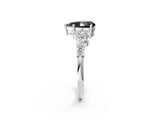White gold Fancy Black Pear Cut Diamond Cluster Pavé Band with Four-Prong Setting_5