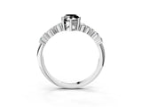 White gold Fancy Black Pear Cut Diamond Cluster Pavé Band with Four-Prong Setting_6