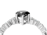 White gold Fancy Black Pear Cut Diamond Cluster Pavé Band with Four-Prong Setting_7