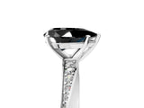 White gold Fancy Black Pear Cut Diamond Engagement Ring with Side Stone Accents and Four-Prong Setting_29