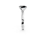 White gold Fancy Black Pear Cut Diamond Engagement Ring with Side Stone Accents and Four-Prong Setting_45