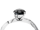 White gold Fancy Black Pear Cut Diamond Engagement Ring with Side Stone Accents and Four-Prong Setting_47
