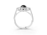 White gold Fancy Black Pear Cut Diamond Floral Double Halo Engagement Ring with Prong Setting_27