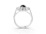 White gold Fancy Black Pear Cut Diamond Floral Double Halo Engagement Ring with Prong Setting_39
