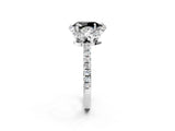 White gold Fancy Black Pear Cut Diamond Halo Pave Band with Four-Prong Setting_5