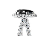 White gold Fancy Black Pear Cut Diamond Halo Ring with Split Shank Pavé Band and Prong Setting_17