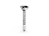 White gold Fancy Black Pear Cut Diamond Milgrain Pavé Engagement Ring with Four-Prong Setting_2