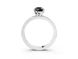 White gold Fancy Black Pear Cut Diamond Milgrain Pavé Engagement Ring with Four-Prong Setting_3