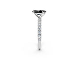 White gold Fancy Black Pear Cut Diamond Pavé Band Solitaire Ring with Prong Setting_26