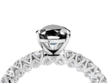 White gold Fancy Black Pear Cut Diamond Pavé Band Solitaire Ring with Prong Setting_28