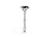 White gold Fancy Black Pear Cut Diamond Pavé Engagement Ring with Round  Accents and Prong Setting_26