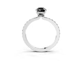 White gold Fancy Black Pear Cut Diamond Pavé Engagement Ring with Round  Accents and Prong Setting_27