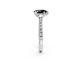 White gold Fancy Black Pear Cut Diamond Pave Band Solitaire Ring with Round  and Prong Setting_74