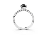 White gold Fancy Black Pear Cut Diamond Prong Set Engagement Ring with Pave Band_3