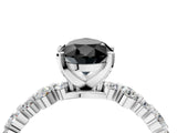 White gold Fancy Black Pear Cut Diamond Prong Set Engagement Ring with Pave Band_4